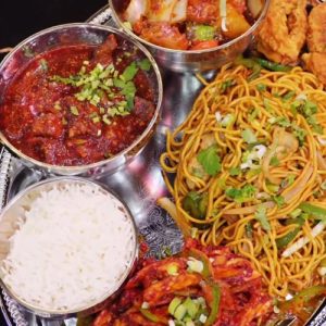 Beef thali (Nepali or Indian)